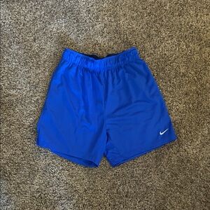 Nike Women’s  Bright Blue Athletic Shorts with White Swoosh